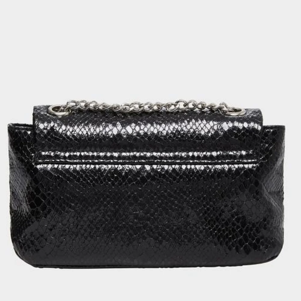 Betsey Johnson Slither & Shine Snake Embossed Crossbody Black Bag Rare NWT